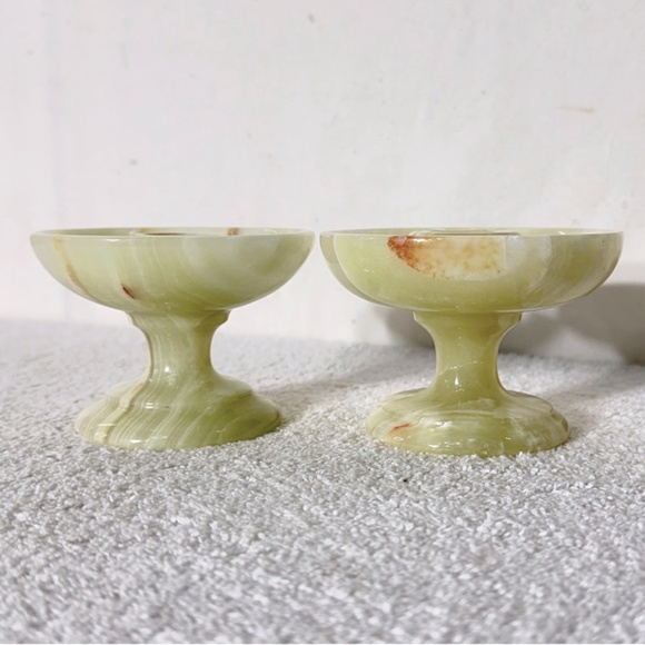 Vintage Yellow Onyx Candlestick Holders X2 - Picture 1 of 16